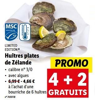 Promoties Huîtres plates de zélande - Limited Edition - Geldig van 27/03/2024 tot 02/04/2024 bij Lidl