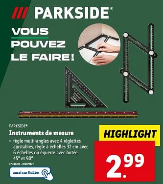 Promoties Instruments de mesure - Parkside - Geldig van 27/03/2024 tot 02/04/2024 bij Lidl