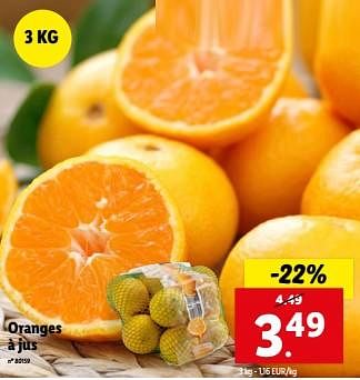Promoties Oranges à jus - Huismerk - Lidl - Geldig van 27/03/2024 tot 02/04/2024 bij Lidl