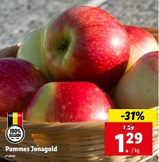 Promotions Pommes jonagold - Produit maison - Lidl - Valide de 27/03/2024 à 02/04/2024 chez Lidl