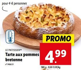 Promotions Tarte aux pommes bretonne - Le Patissier - Valide de 27/03/2024 à 02/04/2024 chez Lidl