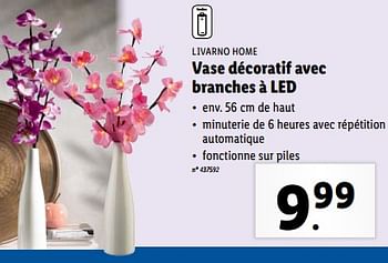 Promoties Vase décoratif avec branches à led - Livarno - Geldig van 27/03/2024 tot 02/04/2024 bij Lidl