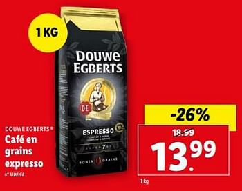 Promoties Café en grains expresso - Douwe Egberts - Geldig van 27/03/2024 tot 02/04/2024 bij Lidl