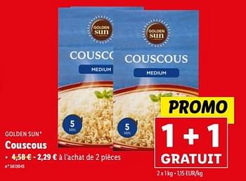 Promoties Couscous - Golden Sun - Geldig van 27/03/2024 tot 02/04/2024 bij Lidl