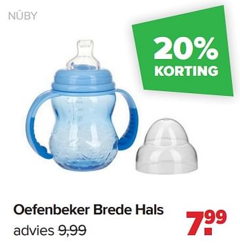 Promotions Oefenbeker brede hals - Nuby - Valide de 18/03/2024 à 13/04/2024 chez Baby-Dump