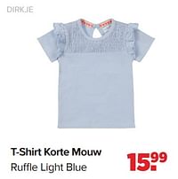 T-shirt korte mouw ruffle light blue-Dirkje Babywear