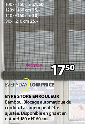 Promotions Byre store enrouleur - Produit Maison - Jysk - Valide de 18/03/2024 à 07/04/2024 chez Jysk