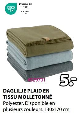 Promotions Daglilje plaid en tissu molletonné - Produit Maison - Jysk - Valide de 18/03/2024 à 07/04/2024 chez Jysk
