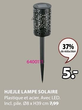 Promotions Hjejle lampe solaire - Produit Maison - Jysk - Valide de 18/03/2024 à 07/04/2024 chez Jysk
