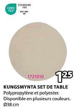 Promoties Kungsmynta set de table - Huismerk - Jysk - Geldig van 18/03/2024 tot 07/04/2024 bij Jysk