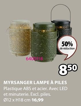 Promoties Myrsanger lampe à piles - Huismerk - Jysk - Geldig van 18/03/2024 tot 07/04/2024 bij Jysk