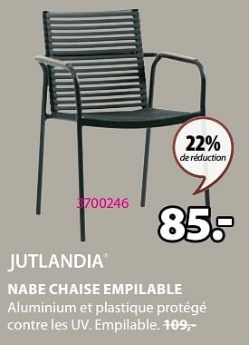 Promotions Nabe chaise empilable - Jutlandia - Valide de 18/03/2024 à 07/04/2024 chez Jysk