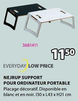 Promotions Nejrup support pour ordinateur portable - Produit Maison - Jysk - Valide de 18/03/2024 à 07/04/2024 chez Jysk