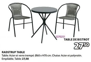 Promotions Radstrup table - Produit Maison - Jysk - Valide de 18/03/2024 à 07/04/2024 chez Jysk