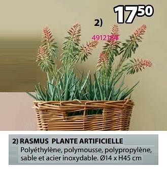 Promoties Rasmus plante artificielle - Huismerk - Jysk - Geldig van 18/03/2024 tot 07/04/2024 bij Jysk