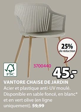 Promoties Vantore chaise de jardin - Huismerk - Jysk - Geldig van 18/03/2024 tot 07/04/2024 bij Jysk