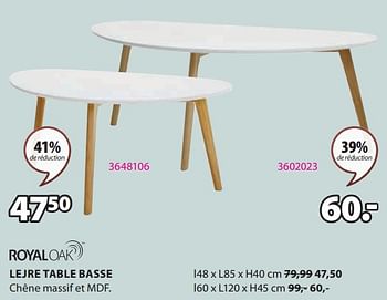 Promotions Lejre table basse - Produit Maison - Jysk - Valide de 18/03/2024 à 07/04/2024 chez Jysk