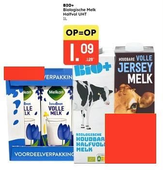 Promoties Bio+ biologische melk halfvol uht - Bio+ - Geldig van 18/03/2024 tot 30/03/2024 bij Ochama