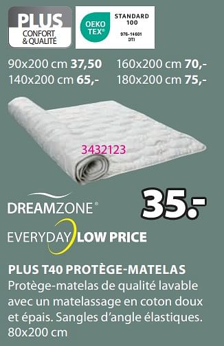 Promoties Plus t40 protège-matelas - DreamZone - Geldig van 18/03/2024 tot 07/04/2024 bij Jysk