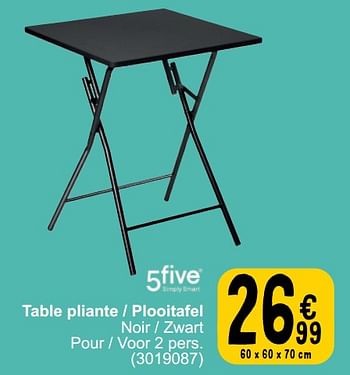 Promoties Table pliante - plooitafel - 5Five - Geldig van 19/03/2024 tot 30/03/2024 bij Cora