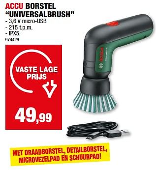 Promoties Bosch accu borstel universalbrush - Bosch - Geldig van 20/03/2024 tot 31/03/2024 bij Hubo