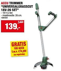 Bosch accu trimmer universalgrasscut 18v-26 set-Bosch