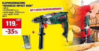 Promotions Bosch klopboormachine advanced impact 9000 - Bosch - Valide de 20/03/2024 à 31/03/2024 chez Hubo
