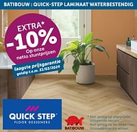 Batibouw quick-step laminaat waterbestendig extra -10% op onze netto stuntprijzen-Huismerk - Zelfbouwmarkt
