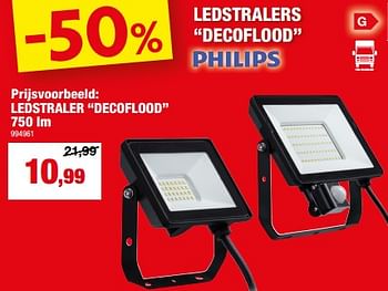 Promoties Ledstraler decoflood - Philips - Geldig van 20/03/2024 tot 31/03/2024 bij Hubo
