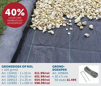 Promoties Gronddoek op rol - Huismerk - Zelfbouwmarkt - Geldig van 26/03/2024 tot 01/04/2024 bij Zelfbouwmarkt