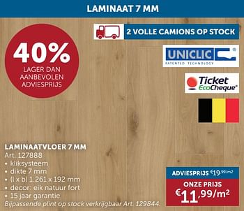 Promoties Laminaatvloer - Huismerk - Zelfbouwmarkt - Geldig van 26/03/2024 tot 01/04/2024 bij Zelfbouwmarkt
