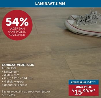 Promoties Laminaatvloer clic - Huismerk - Zelfbouwmarkt - Geldig van 26/03/2024 tot 01/04/2024 bij Zelfbouwmarkt