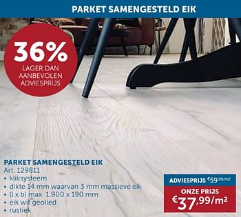 Promoties Parket samengesteld eik - Huismerk - Zelfbouwmarkt - Geldig van 26/03/2024 tot 01/04/2024 bij Zelfbouwmarkt