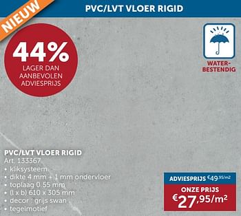 Promotions Pvc-lvt vloer rigid - Produit maison - Zelfbouwmarkt - Valide de 26/03/2024 à 01/04/2024 chez Zelfbouwmarkt