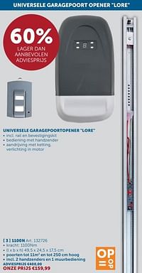 Universele garagepoortopener lore 1100n-Huismerk - Zelfbouwmarkt