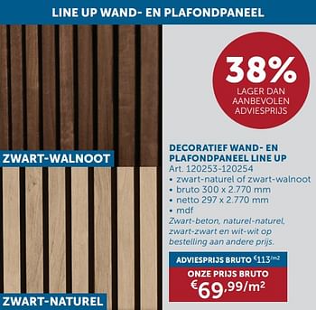 Promotions Decoratief wand- en plafondpaneel line up - Produit maison - Zelfbouwmarkt - Valide de 26/03/2024 à 01/04/2024 chez Zelfbouwmarkt