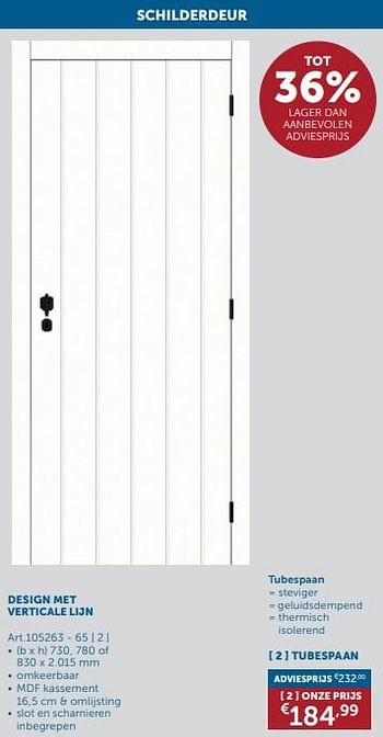 Promoties Design met verticale lijn tubespaan - Huismerk - Zelfbouwmarkt - Geldig van 26/03/2024 tot 01/04/2024 bij Zelfbouwmarkt