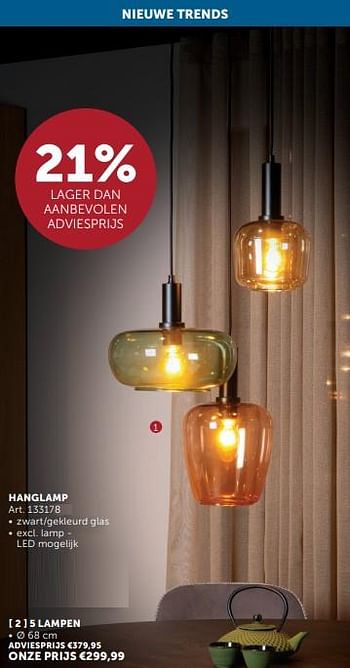 Promotions Hanglamp 5 lampen - Produit maison - Zelfbouwmarkt - Valide de 26/03/2024 à 01/04/2024 chez Zelfbouwmarkt