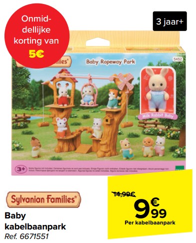 Promotions Baby kabelbaanpark - Sylvanian Families - Valide de 20/03/2024 à 02/04/2024 chez Carrefour