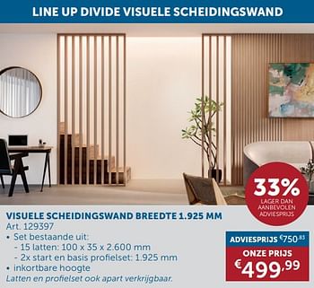 Promotions Visuele scheidingswand - Produit maison - Zelfbouwmarkt - Valide de 26/03/2024 à 01/04/2024 chez Zelfbouwmarkt