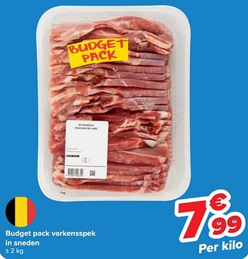 Promotions Budget pack varkensspek in sneden - Produit maison - Carrefour  - Valide de 20/03/2024 à 02/04/2024 chez Carrefour
