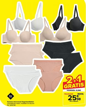 Promoties Gamma microvezel lingerieartikelen - Tex - Geldig van 20/03/2024 tot 02/04/2024 bij Carrefour