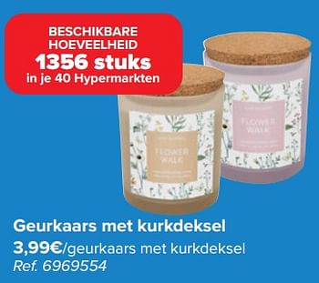 Promotions Geurkaars met kurkdeksel - Produit maison - Carrefour  - Valide de 20/03/2024 à 02/04/2024 chez Carrefour