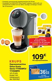 Krups espressomachine dolce gusto genio yy4509fd- yy4948fd-Krups