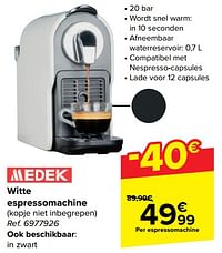 Medek witte espressomachine-Medek