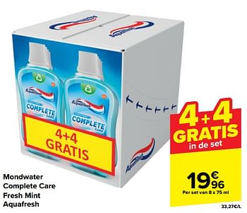 Promotions Mondwater complete care fresh mint aquafresh - Aquafresh - Valide de 20/03/2024 à 02/04/2024 chez Carrefour