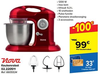 Promoties Nova keukenrobot 02.220511 - Nova - Geldig van 20/03/2024 tot 02/04/2024 bij Carrefour