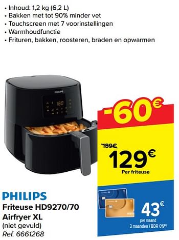 Promoties Philips friteuse hd9270-70 airfryer xl - Philips - Geldig van 20/03/2024 tot 02/04/2024 bij Carrefour