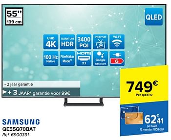 Promotions Samsung qled tv qe55q70bat - Samsung - Valide de 20/03/2024 à 02/04/2024 chez Carrefour