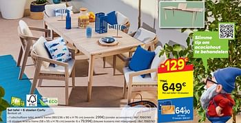 Promoties Set tafel + 6 stoelen louga - Huismerk - Carrefour  - Geldig van 20/03/2024 tot 06/05/2024 bij Carrefour